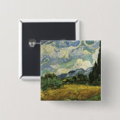 Weizenfeld mit Zypressen, Vincent Van Gogh Button (Vorne & Hinten)