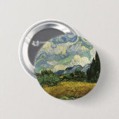 Weizenfeld mit Zypressen, Vincent Van Gogh Button (Vorne & Hinten)