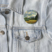 Weizenfeld mit Zypressen, Vincent Van Gogh Button (Beispiel)