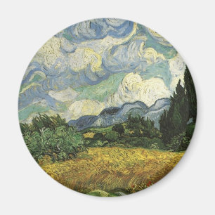 Weizenfeld mit Zypressen, Vincent Van Gogh Magnet