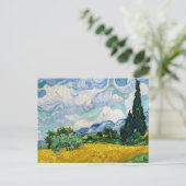 Weizenfeld mit Zypressen Vincent van Gogh Postkarte (Stehend Vorderseite)