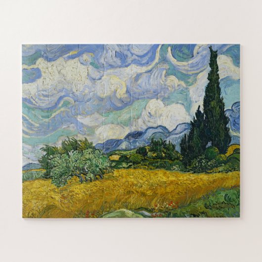 Weizenfeld mit Zypressen, Vincent van Gogh Puzzle (Horizontal)