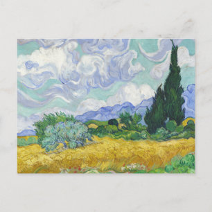 Weizenfeld mit Zypressen von Van Gogh Postkarte