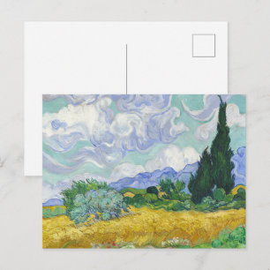 Weizenfeld mit Zypressen von Van Gogh Postkarte