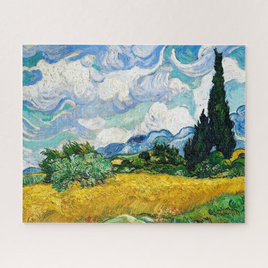 Weizenfeld mit Zypressen von Van Gogh Puzzle (Horizontal)