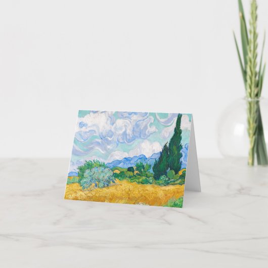 Weizenfeld mit Zypressen von Vincent van Gogh Dankeskarte (Vorderseite)