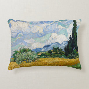 Weizenfeld mit Zypressen von Vincent Van Gogh Dekokissen