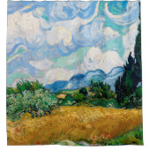 Weizenfeld mit Zypressen von Vincent van Gogh Duschvorhang (Vorderseite)