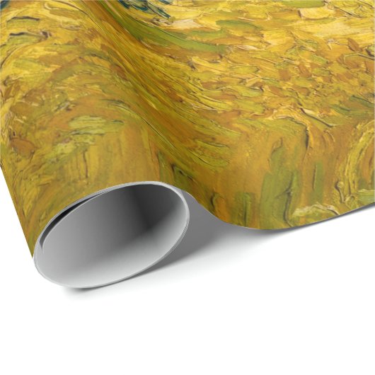 Weizenfeld mit Zypressen von Vincent Van Gogh Geschenkpapier (Rolleneckpunkt)