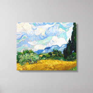 Weizenfeld mit Zypressen von Vincent Van Gogh Leinwanddruck