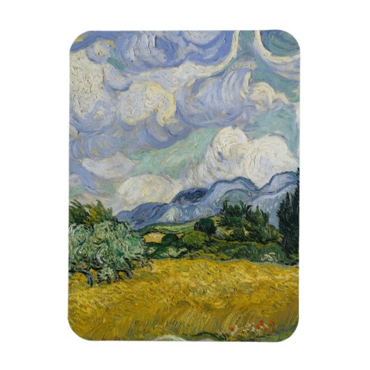 Weizenfeld mit Zypressen von Vincent van Gogh Magnet (Vertikal)