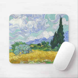 Weizenfeld mit Zypressen von Vincent van Gogh Mousepad