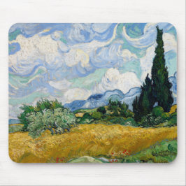 Weizenfeld mit Zypressen von Vincent Van Gogh Mousepad