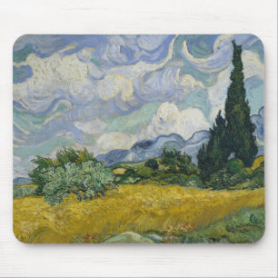 Weizenfeld mit Zypressen von Vincent van Gogh Mousepad