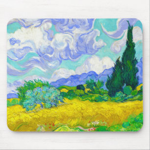 Weizenfeld mit Zypressen von Vincent Van Gogh Mousepad