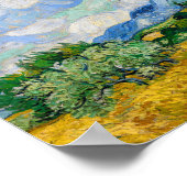 Weizenfeld mit Zypressen von Vincent Van Gogh Poster (Ecke)