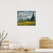 Weizenfeld mit Zypressen von Vincent van Gogh Poster (Küche)