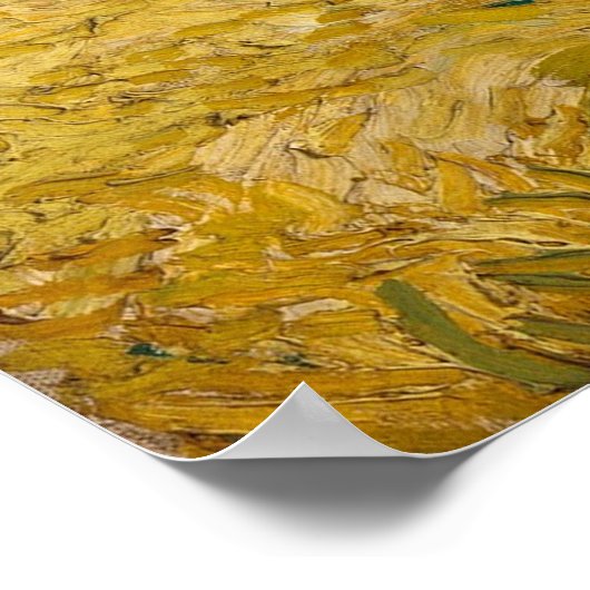 Weizenfeld mit Zypressen von Vincent Van Gogh Poster (Ecke)