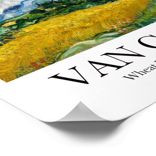 Weizenfeld mit Zypressen von Vincent van Gogh Poster (Ecke)