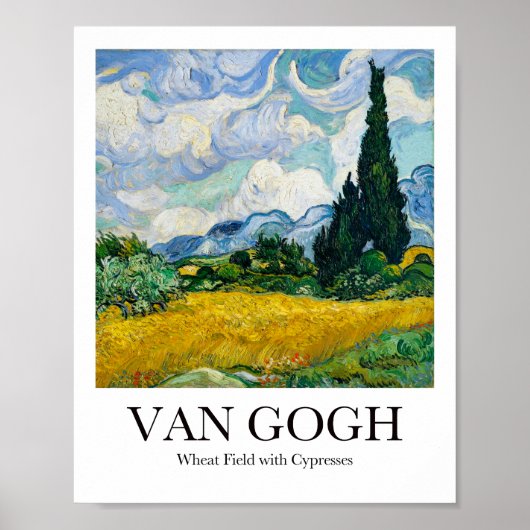 Weizenfeld mit Zypressen von Vincent van Gogh Poster (Vorne)