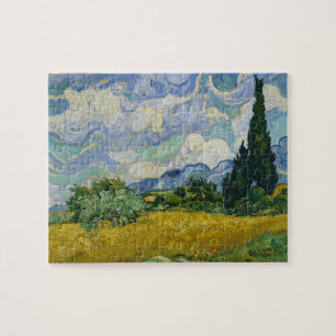 Weizenfeld mit Zypressen von Vincent van Gogh Puzzle