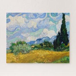Weizenfeld mit Zypressen von Vincent Van Gogh Puzzle