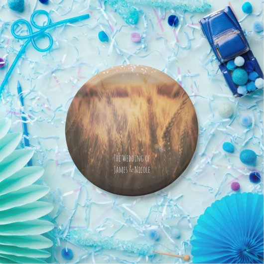 Weizenfeld Rustikale Hochzeit Pappteller (Party)