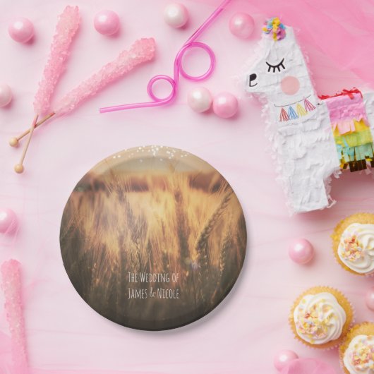 Weizenfeld Rustikale Hochzeit Pappteller (Party)