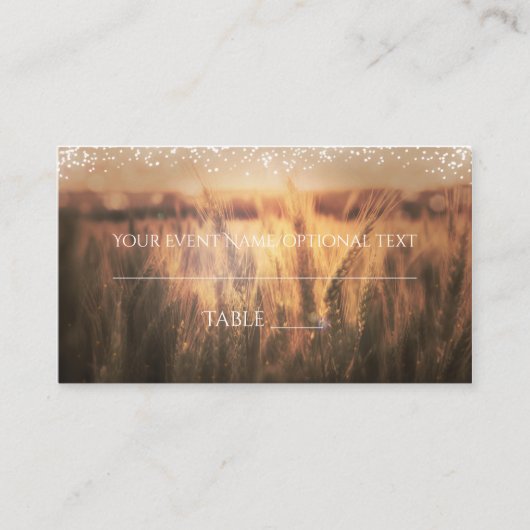 Weizenfeld Rustikale Hochzeitstisch-Platzkarte Platzkarte (Vorderseite)