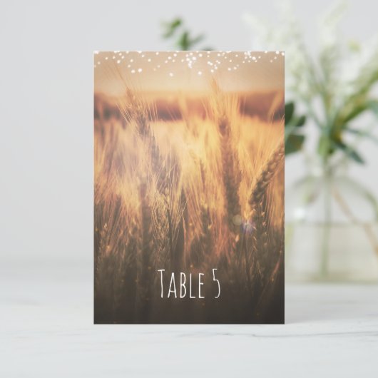 Weizenfeld Rustikale Tischnummer Hochzeiten (Stehend Vorderseite)