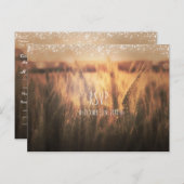 Weizenfeld Rustikale UAWG Hochzeiten Einladungspostkarte (Vorne/Hinten)