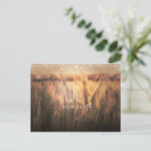 Weizenfeld Rustikale UAWG Hochzeiten Einladungspostkarte (Stehend Vorderseite)