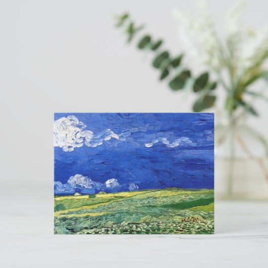 Weizenfeld Thunderclouds Vincent van Gogh Postkarte (Stehend Vorderseite)