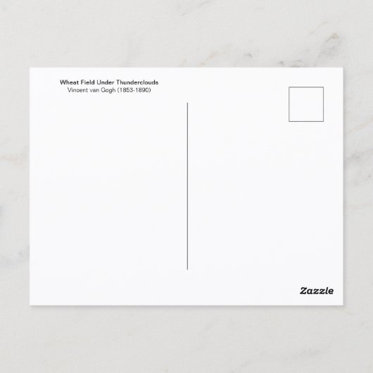 Weizenfeld Thunderclouds Vincent van Gogh Postkarte (Rückseite)