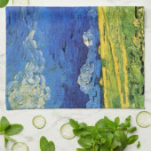 Weizenfeld unter bewachtem Himmel von Vincent van  Geschirrtuch (Gefaltet)