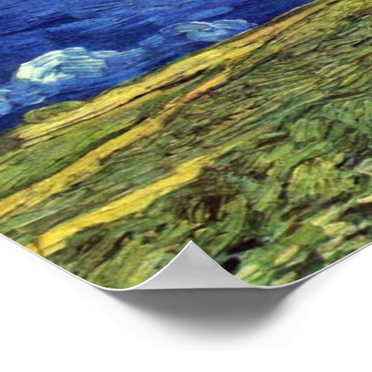 Weizenfeld unter bewachtem Himmel von Vincent Van Poster (Ecke)