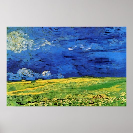 Weizenfeld unter bewachtem Himmel von Vincent van Poster (Vorne)