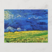Weizenfeld unter bewachtem Himmel von Vincent van  Postkarte (Vorderseite)