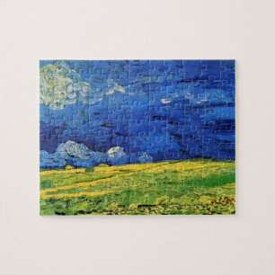Weizenfeld unter bewachtem Himmel von Vincent van  Puzzle