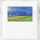 Weizenfeld unter bewachtem Himmel von Vincent van  Rechteckiger Aufkleber (Tasche)
