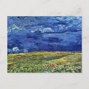 Weizenfeld unter bewölktem Himmel von Vincent Van Postkarte