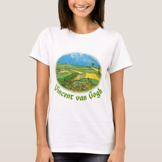Weizenfelder bei Auvers Under Clouded Sky, van Gog T-Shirt (Vorderseite)