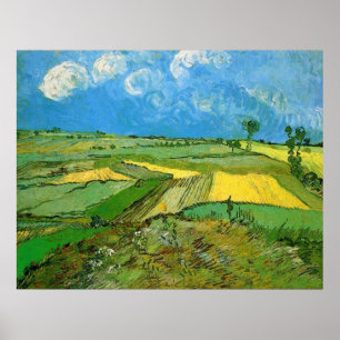 Weizenfelder bei Auvers under Clouded Sky, Vincent Poster