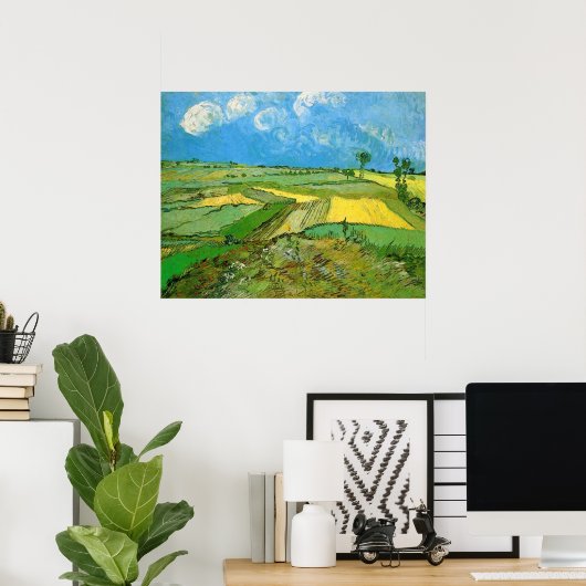 Weizenfelder bei Auvers Under Clouds von van Gogh Poster (Heimbüro)