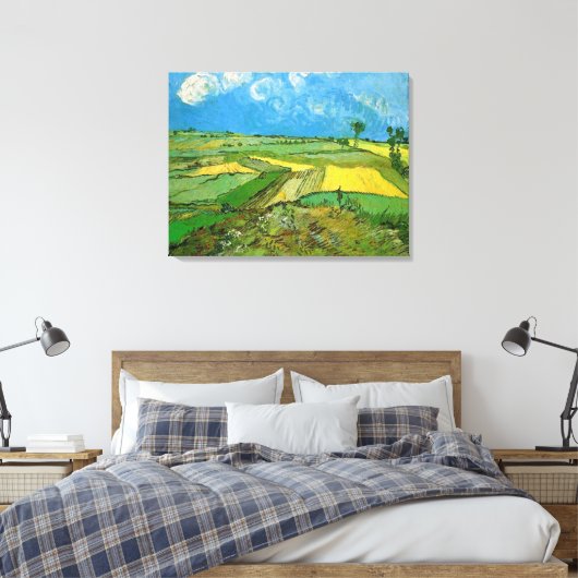 Weizenfelder bei Auvers unter bewachtem Himmel, Vi Leinwanddruck (Insitu (Schlafzimmer))