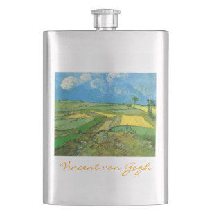 Weizenfelder bei Auvers unter bewachter Luft Flachmann