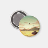 Weizenfelder bei Sonnenaufgang Magnet (Vorderseite/Rückseite)