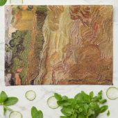 Weizenfelder mit Auvers von Vincent van Gogh Geschirrtuch (Gefaltet)