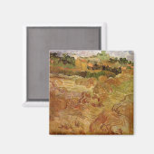 Weizenfelder mit Auvers von Vincent van Gogh Magnet (Vorderseite/Rückseite)