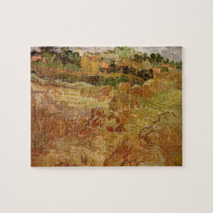 Weizenfelder mit Auvers von Vincent van Gogh Puzzle